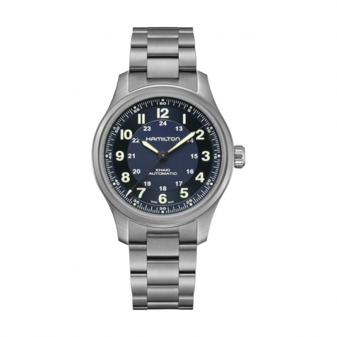 Hamilton Khaki Field Titanium Automatic 42mm Men's Watch, Blue Dial