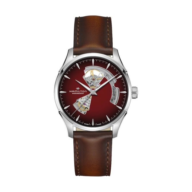 Hamilton Jazzmaster Open Heart Automatic 40mm Men's Watch, Burgundy Dial