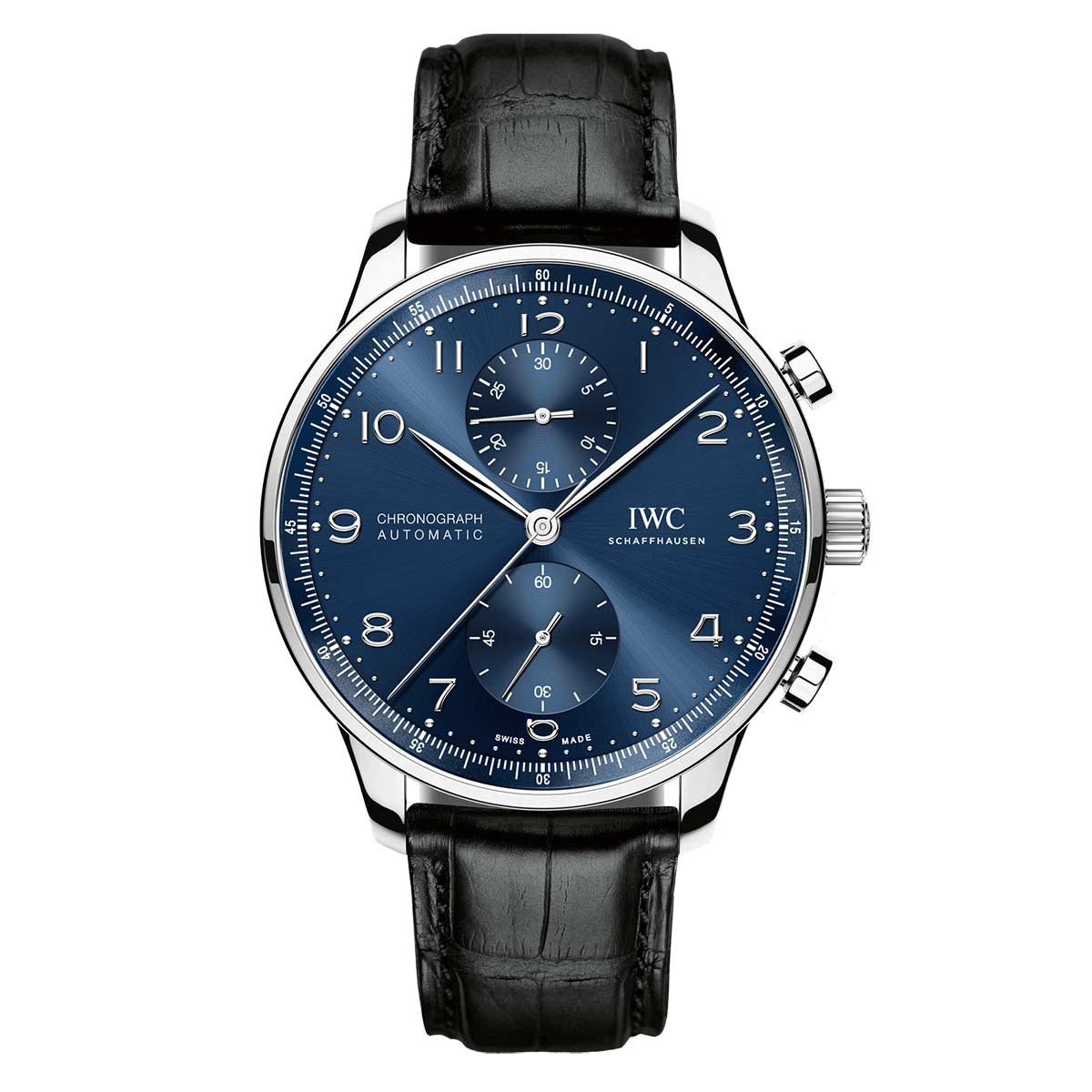 IWC Schaffhausen Portugieser Chronograph Watch, Blue and Silver Dial ...