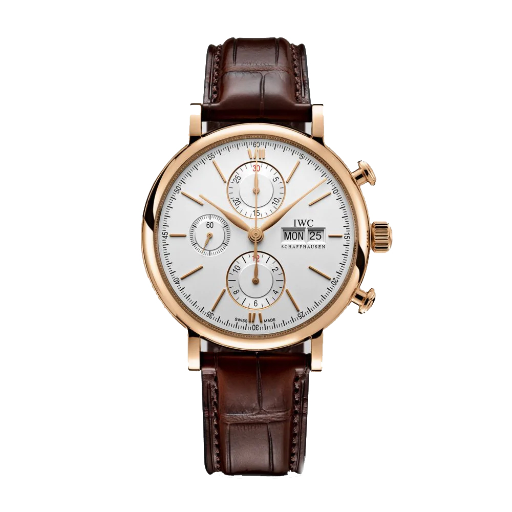 IWC Schaffhausen Portofino Chronograph 42mm Watch, Rose Gold and White ...