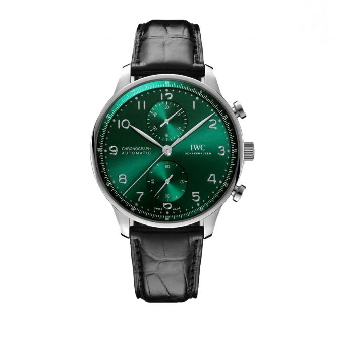 IWC Schaffhausen Portugieser Chronograph 41mm Watch, Green Dial