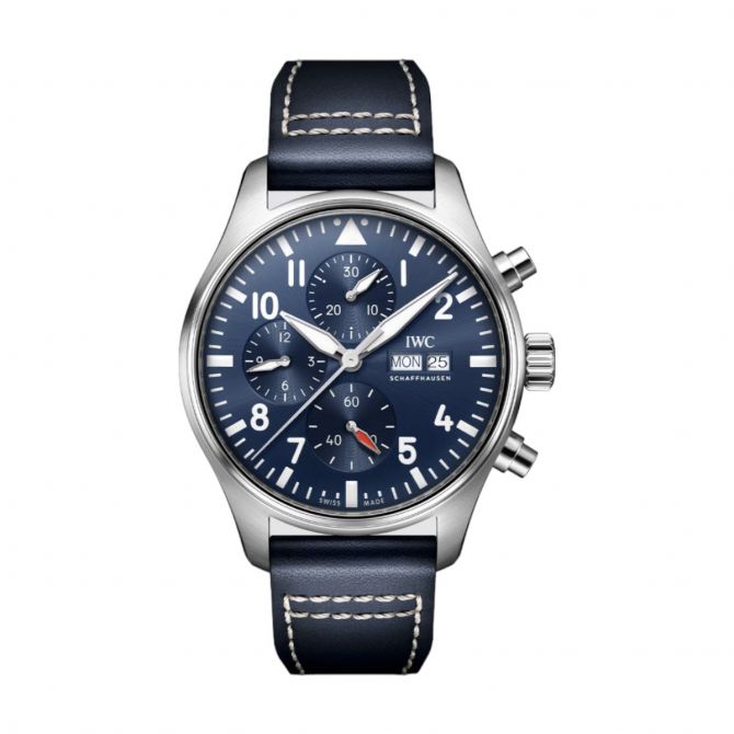 IWC Schaffhausen Pilot Chronograph 43mm Men's Watch, Blue Dial