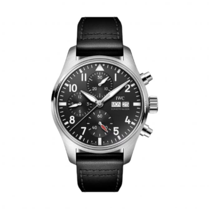 IWC Schaffhausen Pilot Chronograph 41mm Men's Watch, Black Dial