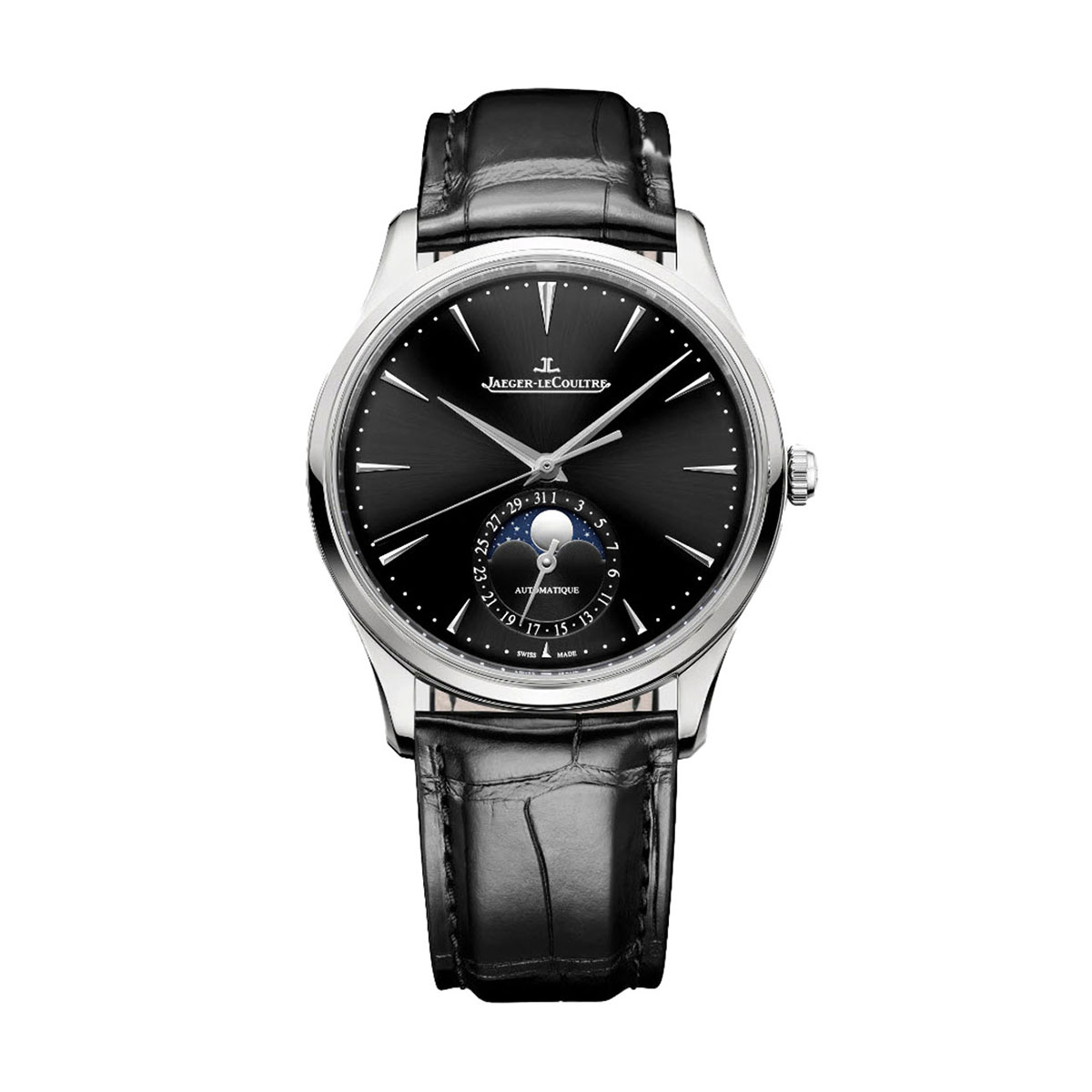 Jaeger-LeCoultre Master Ultra Thin Moon 39mm Watch, Deep Black Dial ...