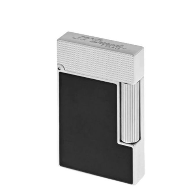 S. T. Dupont Line 2 Lighter, Black Shiny Lacquer over Palladium