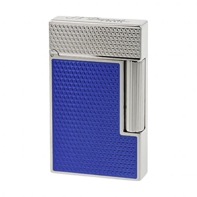 S.T. Dupont Line 2 Electric Guilloche Lighter, Blue Lacquer