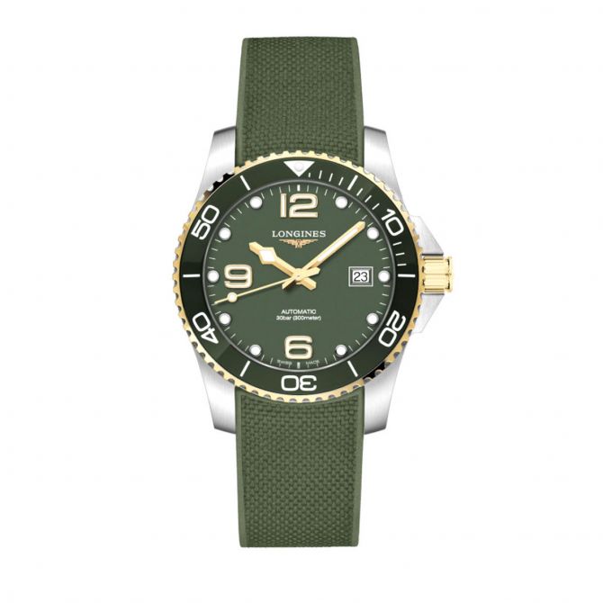 Longines HydroConquest 41mm Men's Watch, Green and Gold Tone Dial