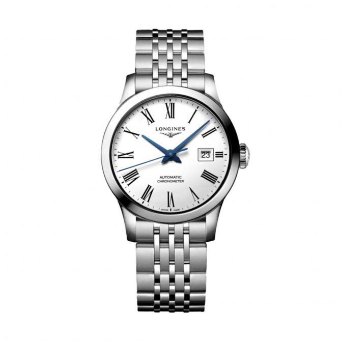 Longines Record Collection 30mm Women's Watch, White Matte Dial