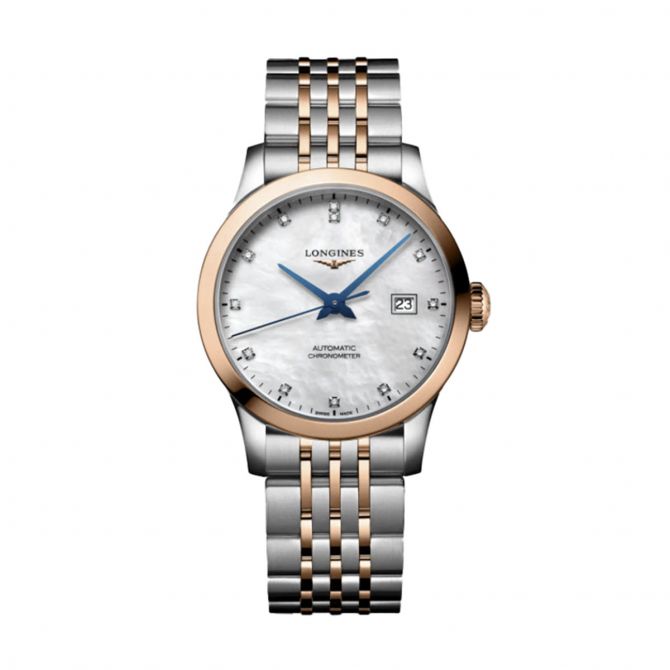 Longines Record Collection 30mm Women's Watch, White Mother of Pearl Dial