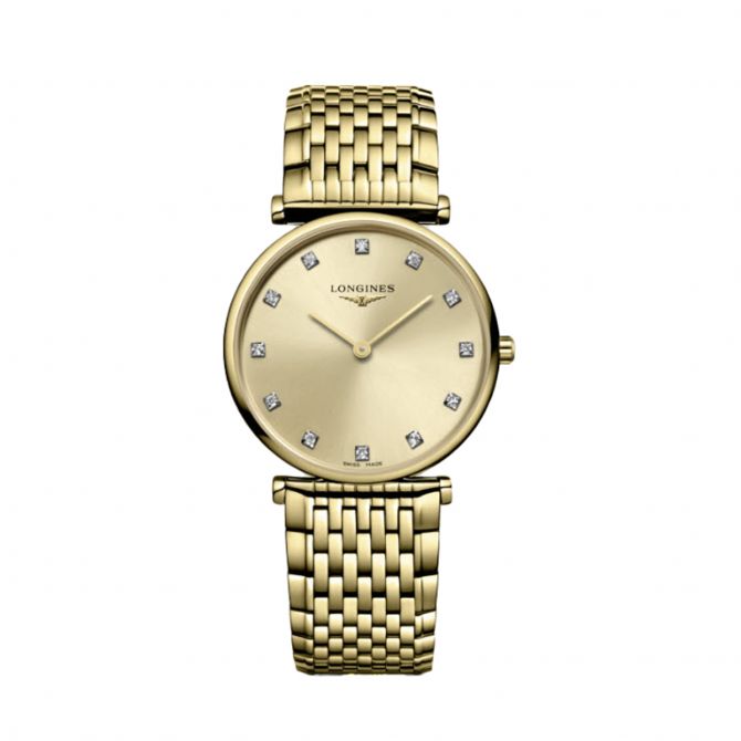 Longines La Grande Classique 29mm Women's Watch, Yellow Gold and Diamond Dial