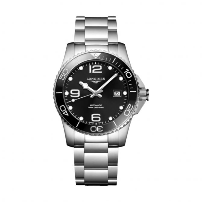 Longines Hydroconquest 41mm Men's Watch, Sunray Black Dial