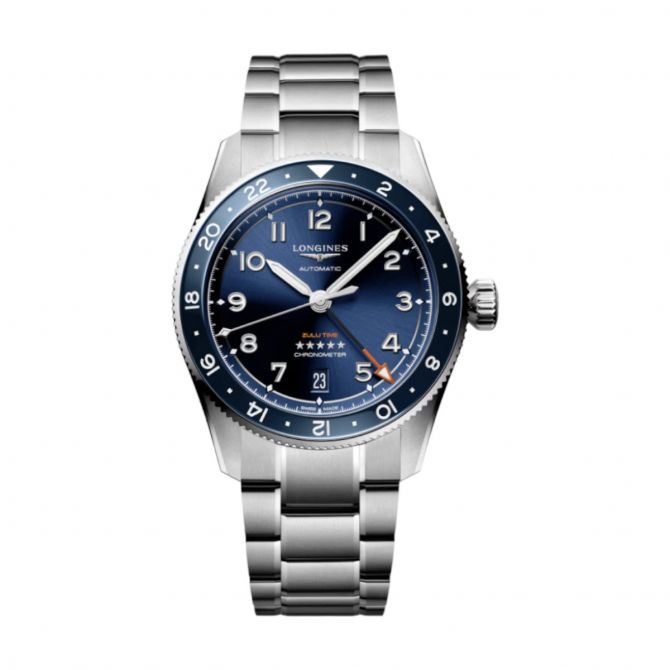 Longines Spirit ZULU Time 39mm Men's Watch, Sunray Blue Dial