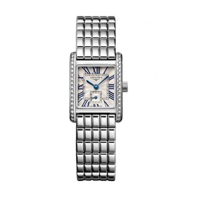 Longines Mini Dolcevita 21.50 x 29mm Women's Watch, Silver Flinque and Diamond Dial