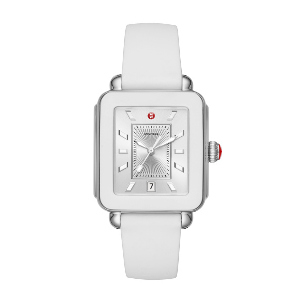 Michele watch clearance white silicone band