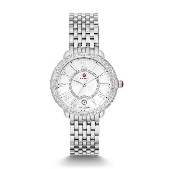 michele watch round with diamonds