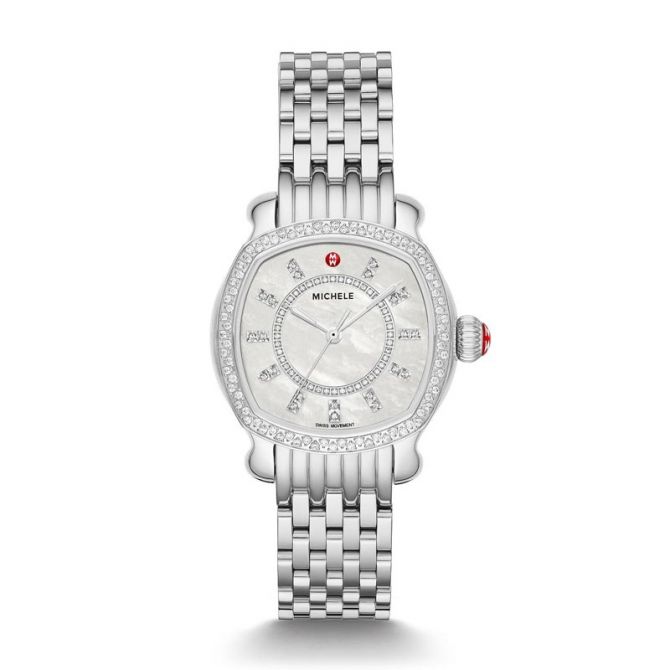 Michele Lilou Stainless Diamond Watch