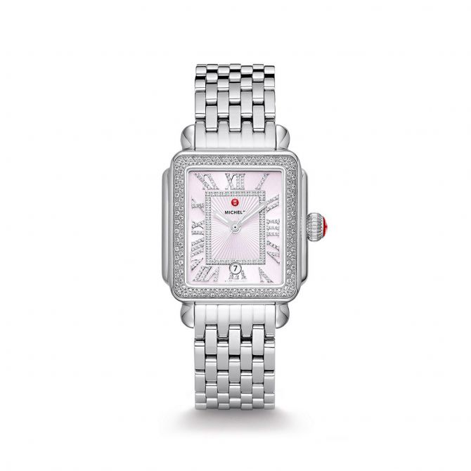 Michele Deco Madison Stainless Diamond 33mm Watch