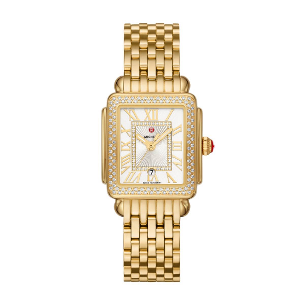 Michele Deco Madison Mini 31mm Women s Watch Gold and White Dial