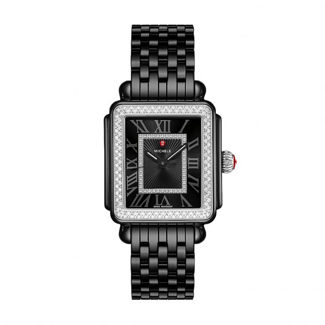 Michele Deco Noir Diamond Ceramic 33mm Watch