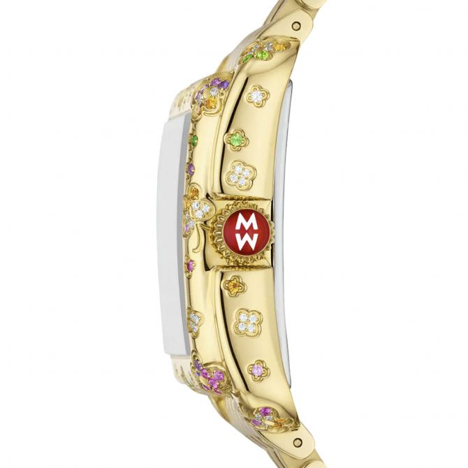 Michele Deco Moderne 18k Gold Plated Diamond 35mm Women s Watch