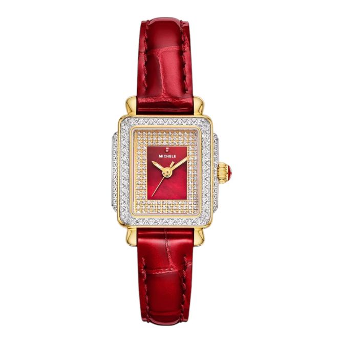 Michele Deco Madison Mini Two-Tone 18K Gold Plated 24mm Watch, Diamond Dial