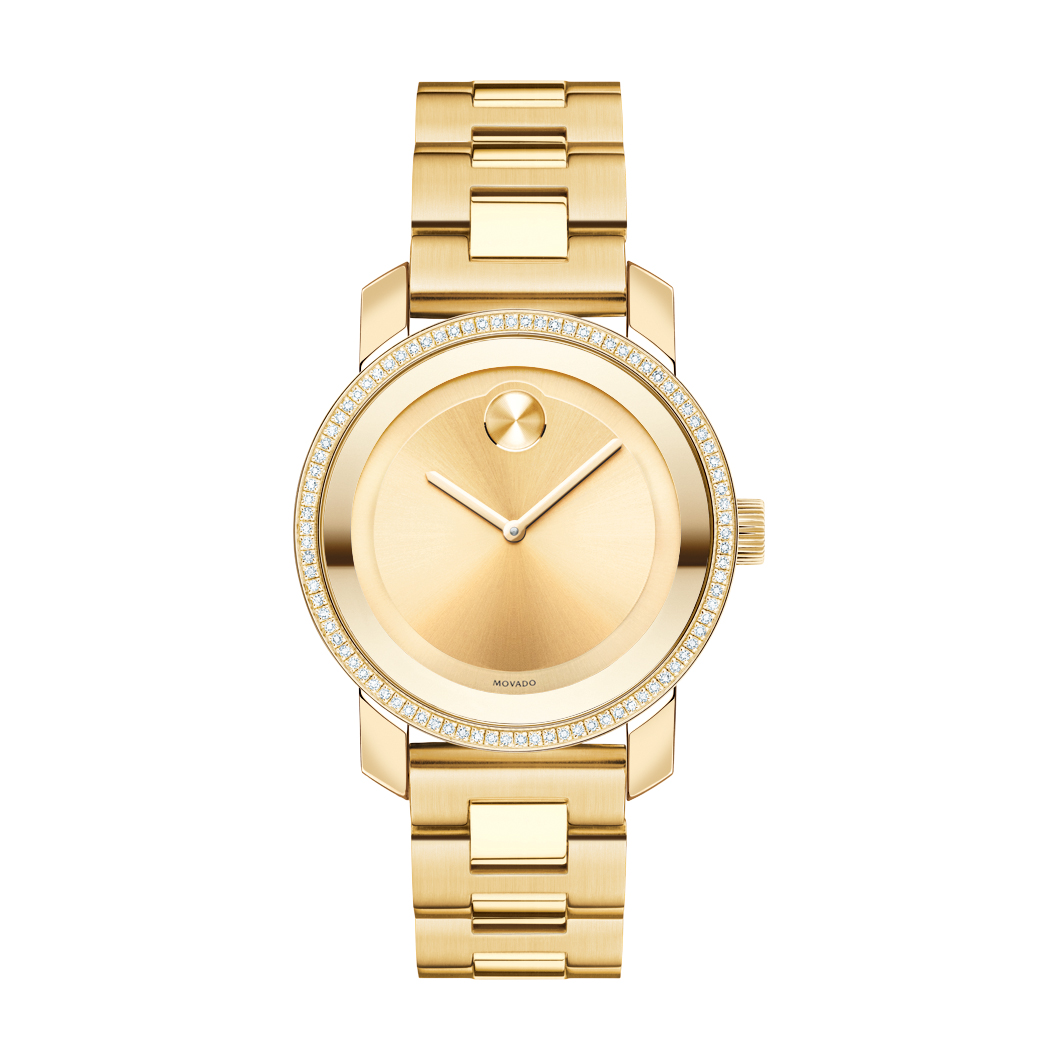 movado bangle watch gold