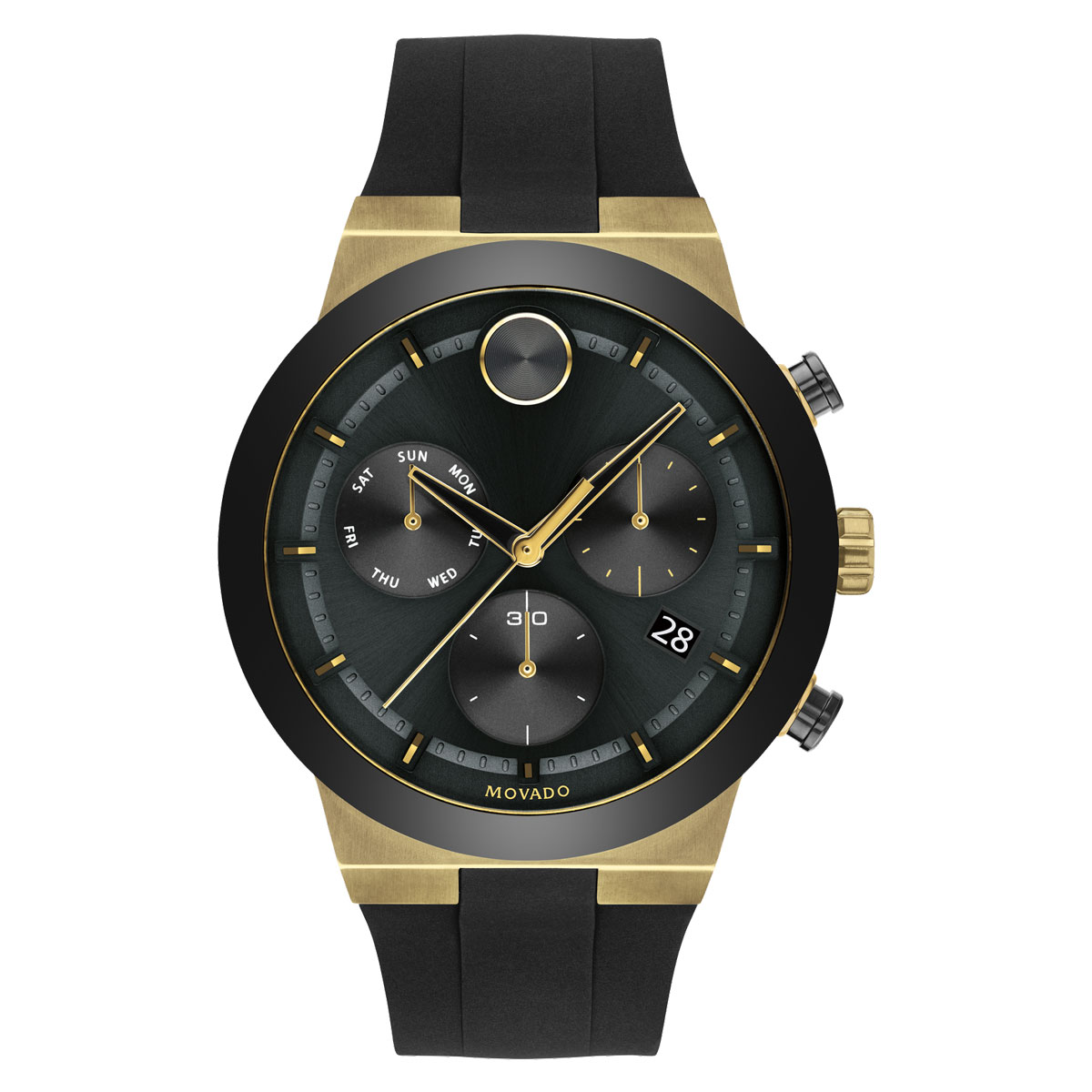 Movado BOLD Fusion 44mm Men's Watch, Metallic Black And Gold Ion Plate ...