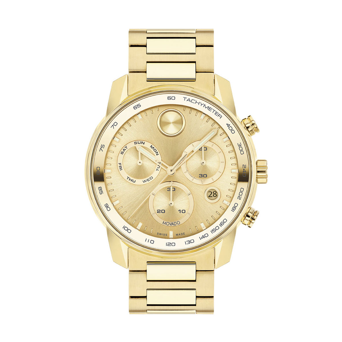 Movado BOLD Verso Chronograph 44mm Watch, Yellow Gold Tone Dial ...