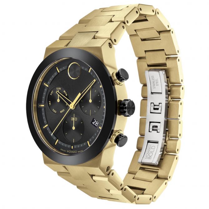 Movado bold gold and black best sale