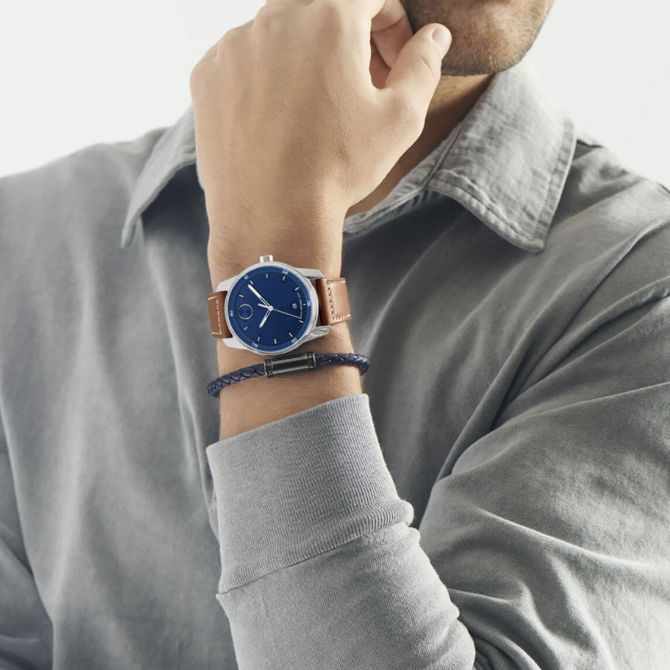 Movado Bold Verso 42mm Watch, Blue Dial