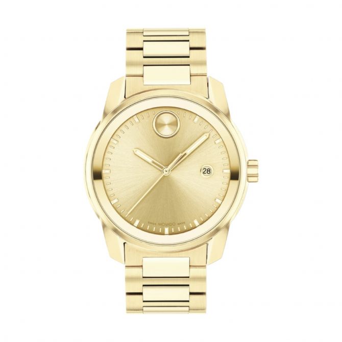 Movado Bold Verso 42mm Watch, Yellow Gold Tone Dial