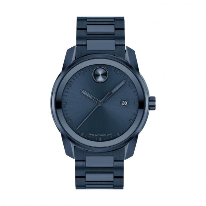 Movado Bold Verso 42mm Watch, Metallic Blue Dial