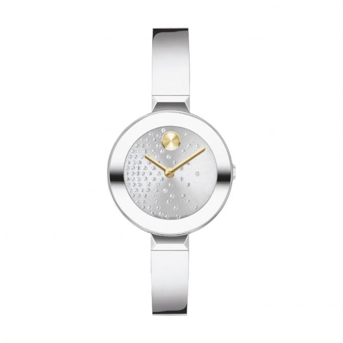 Movado Bold Bangle 28mm Watch, Crystal Spray Dial