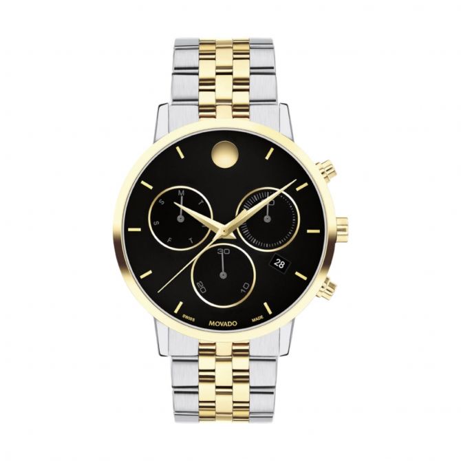 Movado Museum Classic Chronograph 42mm Watch, Black Dial