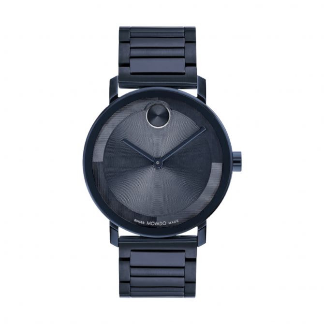 Wireless Smart Watch in a Round Glossy Black Case on a Metal Strap with a  Blank Screen for a Logo Stock Photo - Image of modern, elegant: 173685164