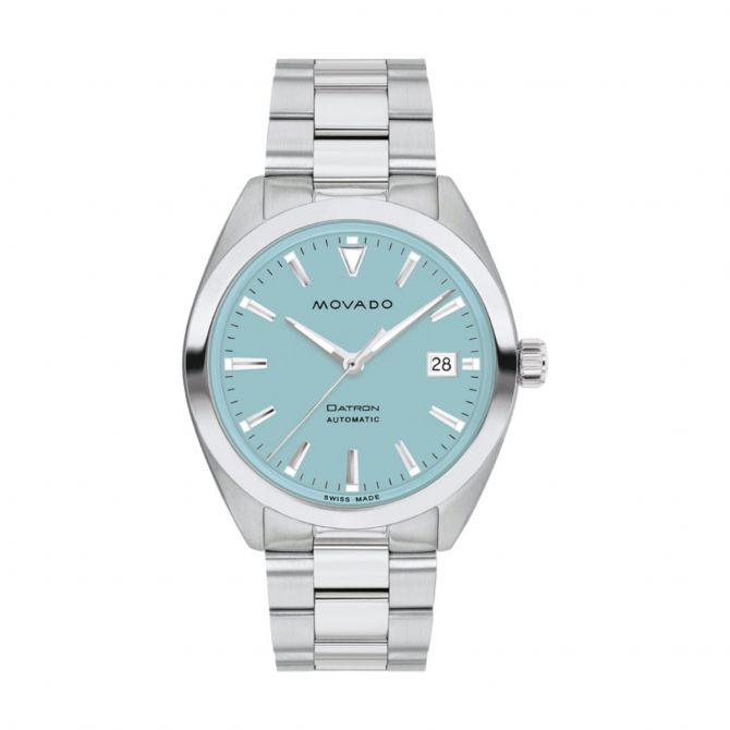 Movado Heritage Series Datron Automatic 40mm Watch, Light Blue Dial