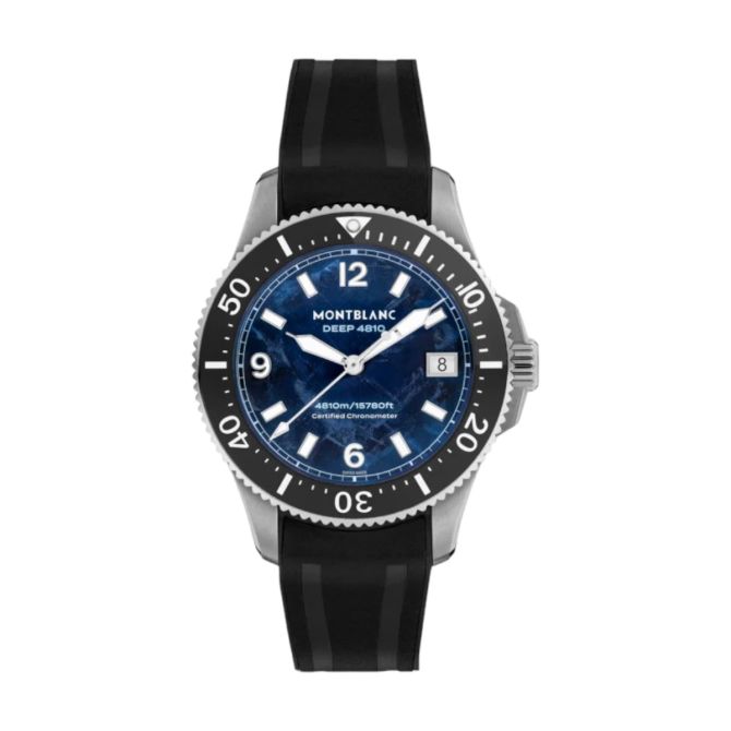 Montblanc Iced Sea 0 Oxygen Deep 4810 43mm Men's Watch, Ice Navy Blue Dial