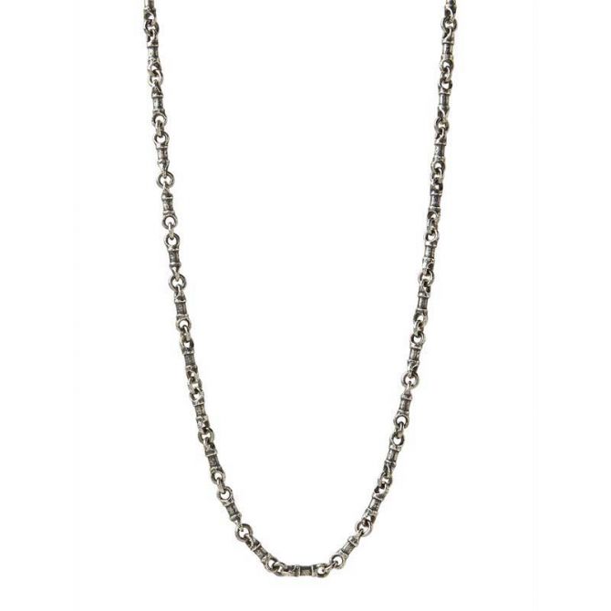 John Varvatos Sterling Silver Linked Cylinder Bead Necklace