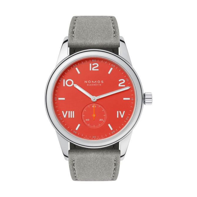 Nomos Glashuette Club Campus 38mm Men's Watch, Unstoppable Red Dial