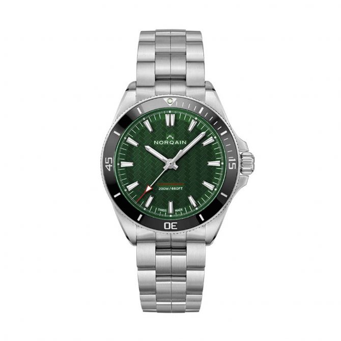 Norqain Adventure Neverest 40mm Watch, Green Dial with Stainless Steel Bracelet