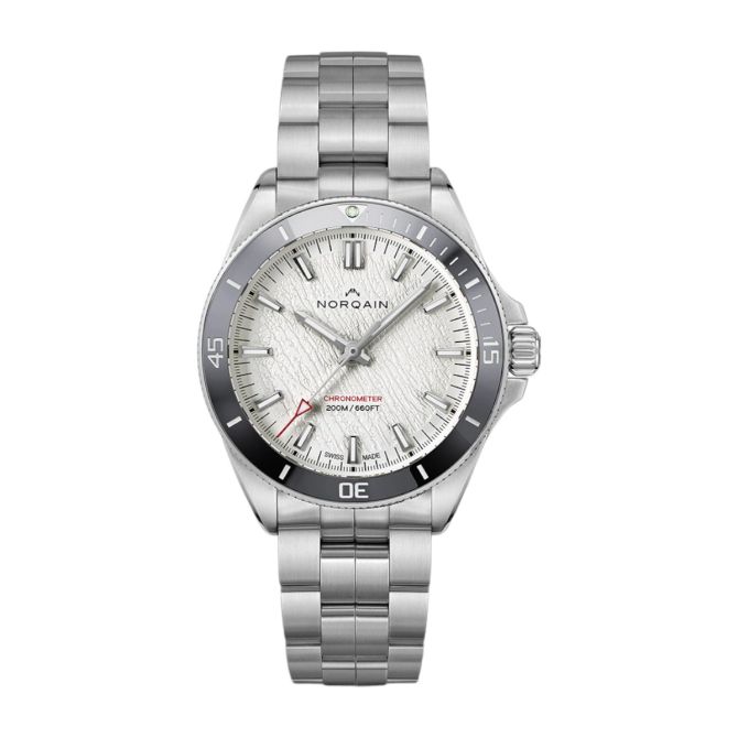 Norqain Adventure Neverest Glacier 40 mm Bracelet Watch, White Dial