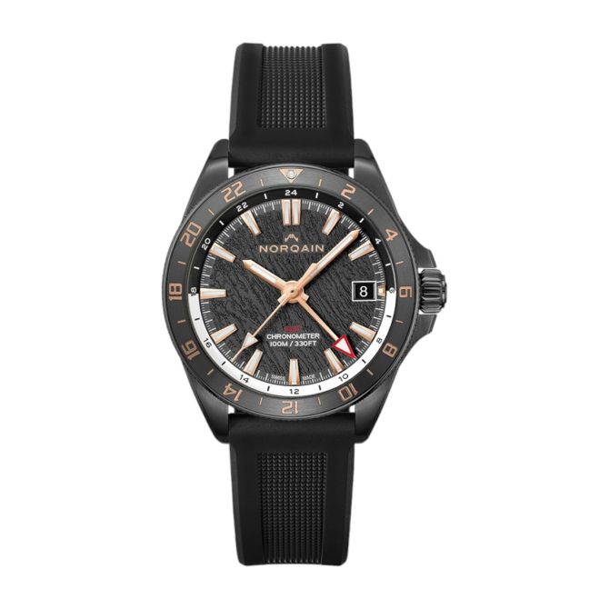 Norqain Adventure Neverest GMT Glacier Black Rubber Strap41 mmWatch