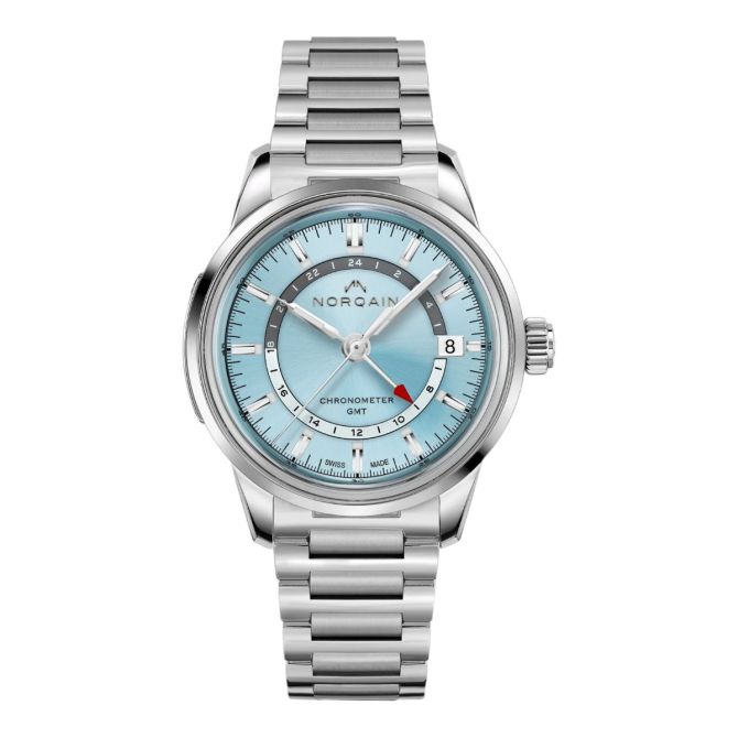 Norqain Freedom 60 GMT 40mm Watch, Light Blue Dial