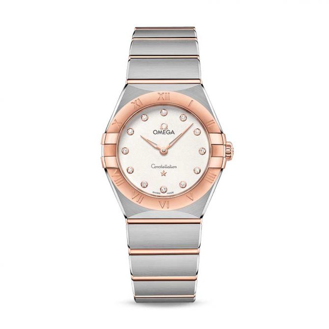 Omega Constellation Manhattan Steel Rose Gold & Diamond Watch