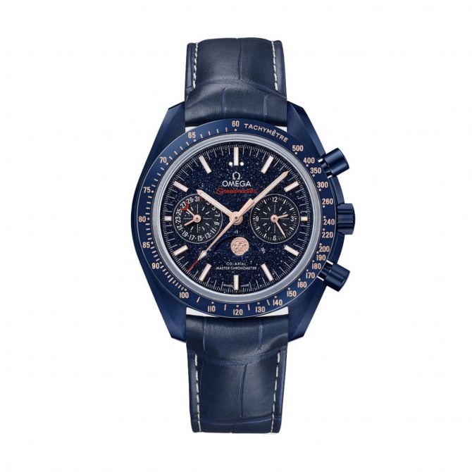 Omega Speedmaster Moonphase Co-Axial Master Chronometer Moonphase Chronograph 44.25mm Watch, Blue Di