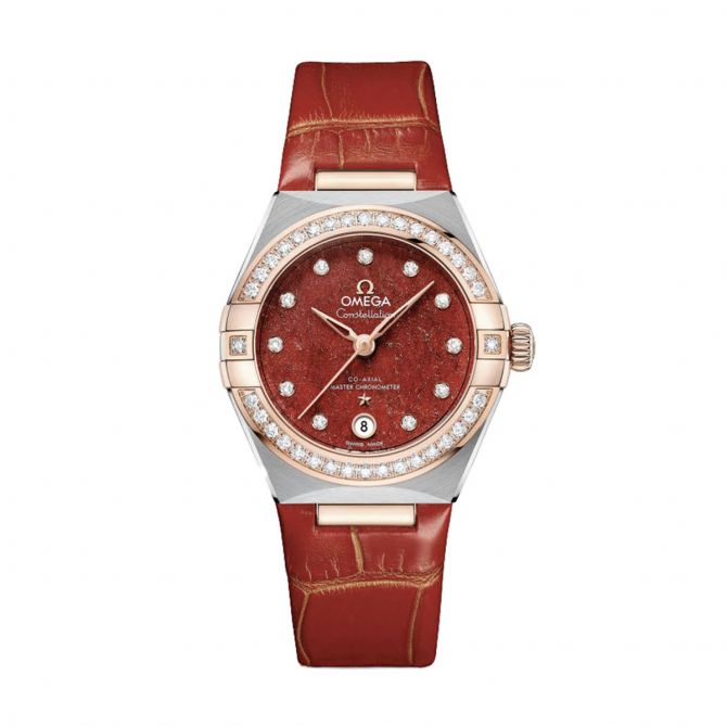 Omega Constellation Co-Axial Chronometer 29mm Men's Watch, Red Dial