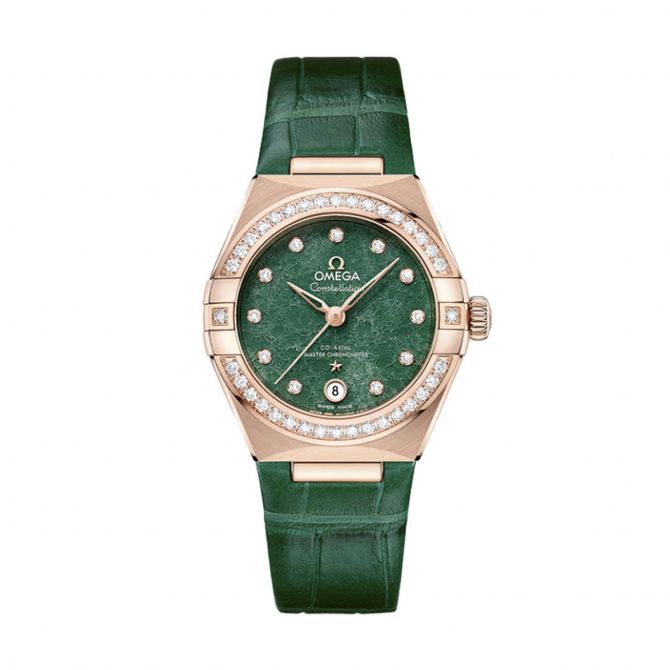 Omega Constellation Co-Axial Master Chronometer 29mm Women's Watch, Green Aventurine Dial