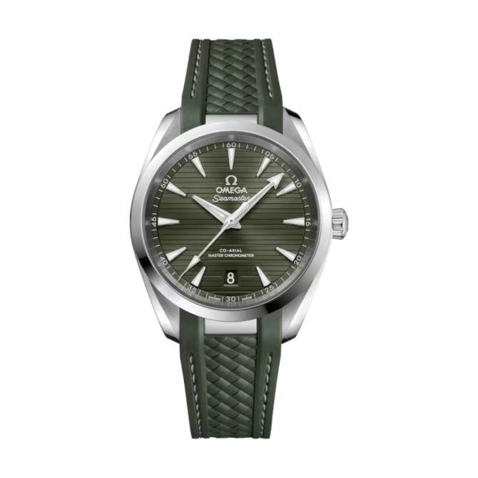 Omega Seamaster Aqua Terra 150m 38mm Men's Watch, Green Dial and Rubber Strap