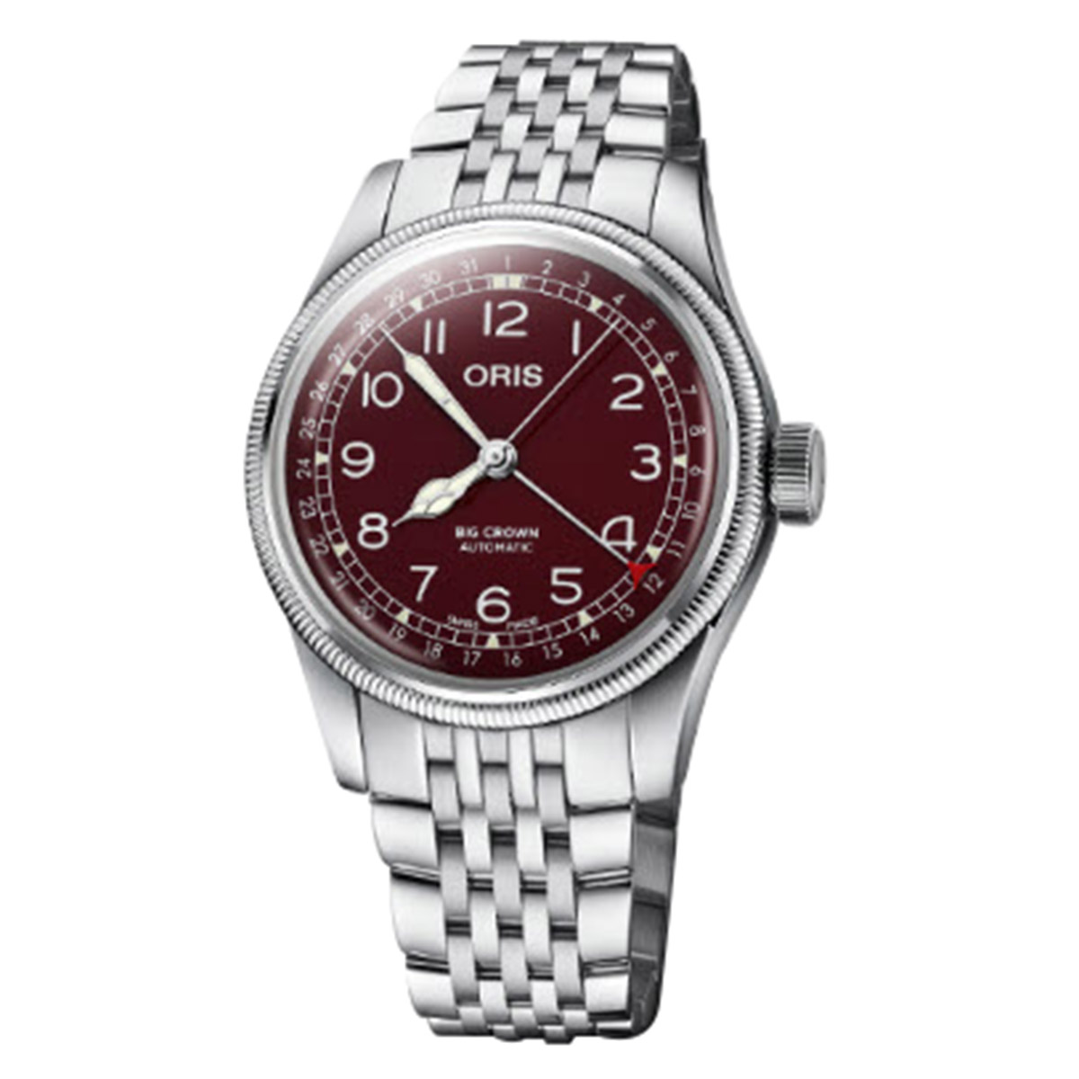 Oris Big Crown Pointer Date Automatic Red Dial Steel Men s Watch 01 754 7741 4068 07 8 20 22