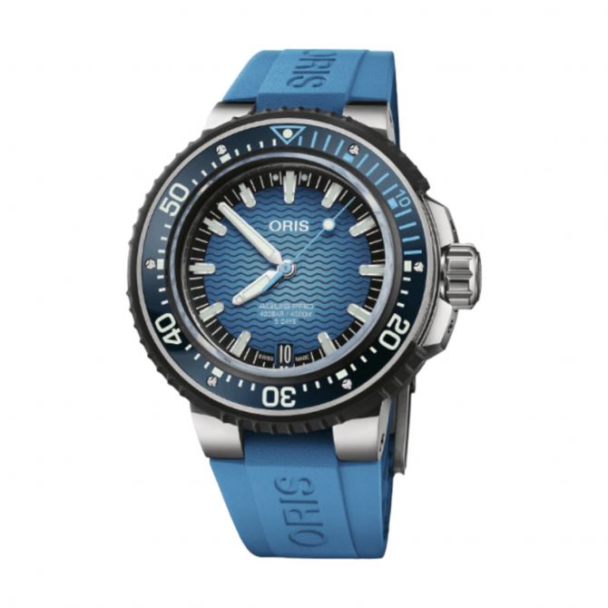 Oris Aquis Pro 4000M 49.50mm Men's Watch, Blue Pattern Dial